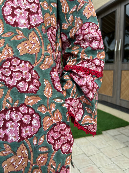 GUL hand block printed pure cotton farsi set