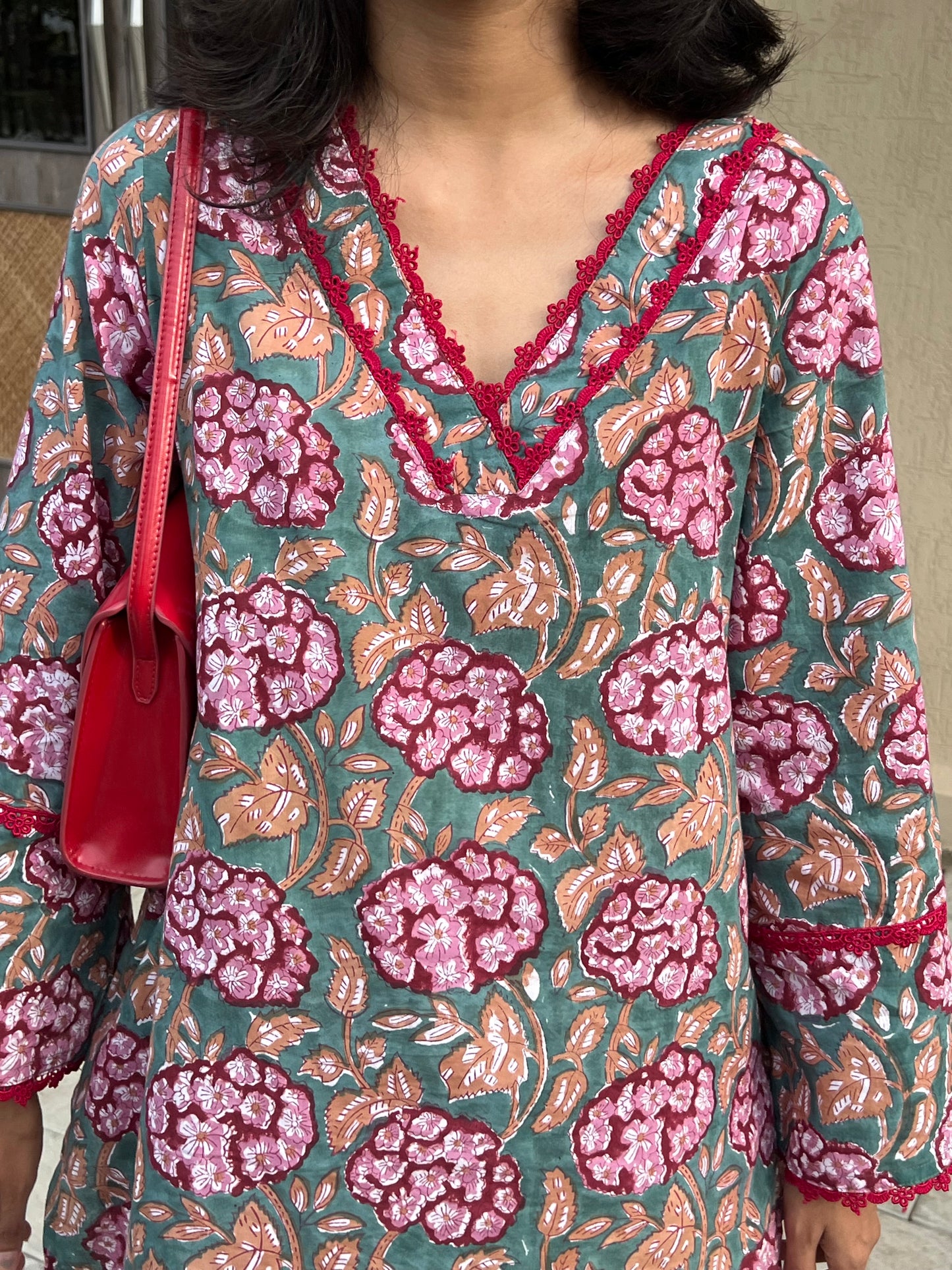 GUL hand block printed pure cotton farsi set