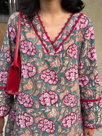 GUL hand block printed pure cotton farsi set