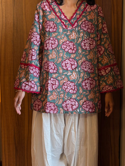 GUL hand block printed pure cotton farsi set