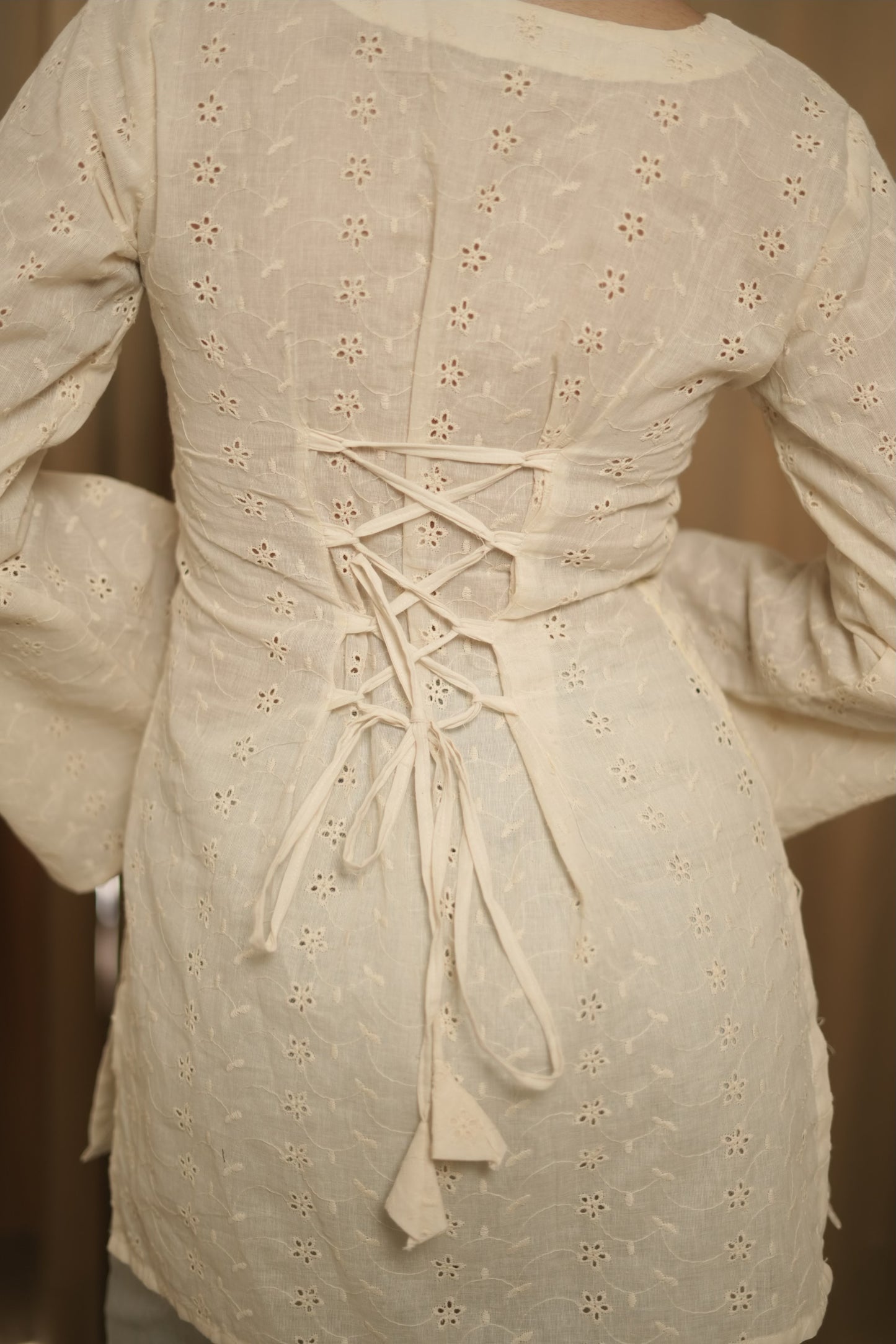 Saanjh chikankari off white corset Kurti