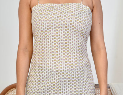 Heer noodle strap floral corset kurti